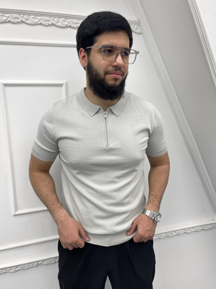 Футболка-поло BGLS на молнии #893 (сер.)