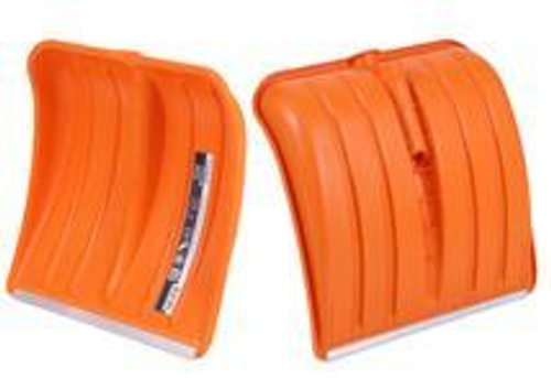 Лопата снеговая пласт.   СКИФ-ПРО  380*365  оранж.  с алюм. планкой, б/чер (d=32)  ЦИКЛ