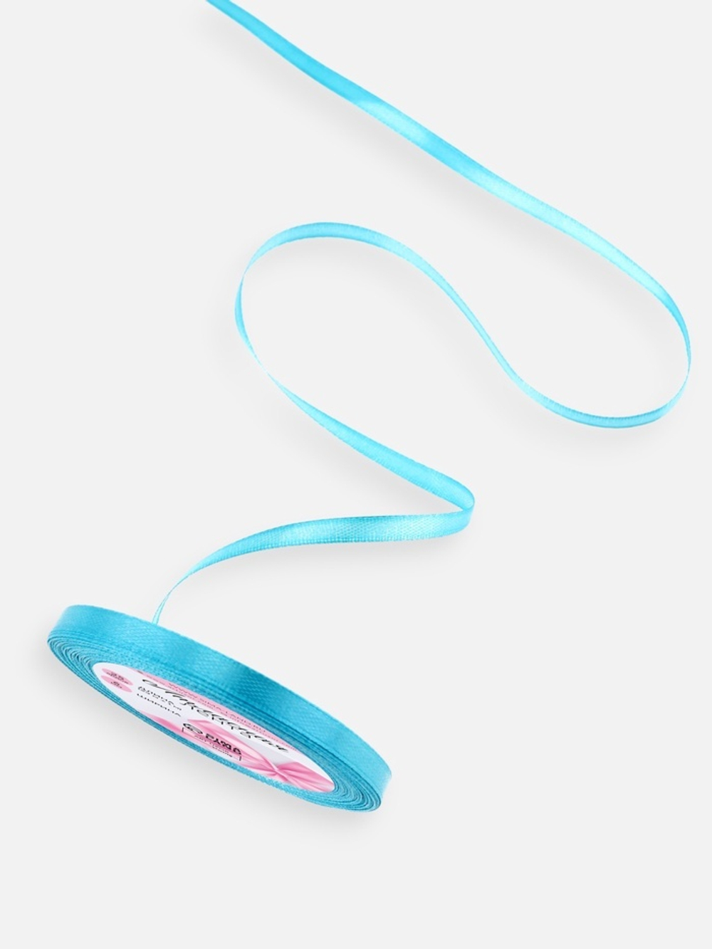 Лента атласная голубая 23м