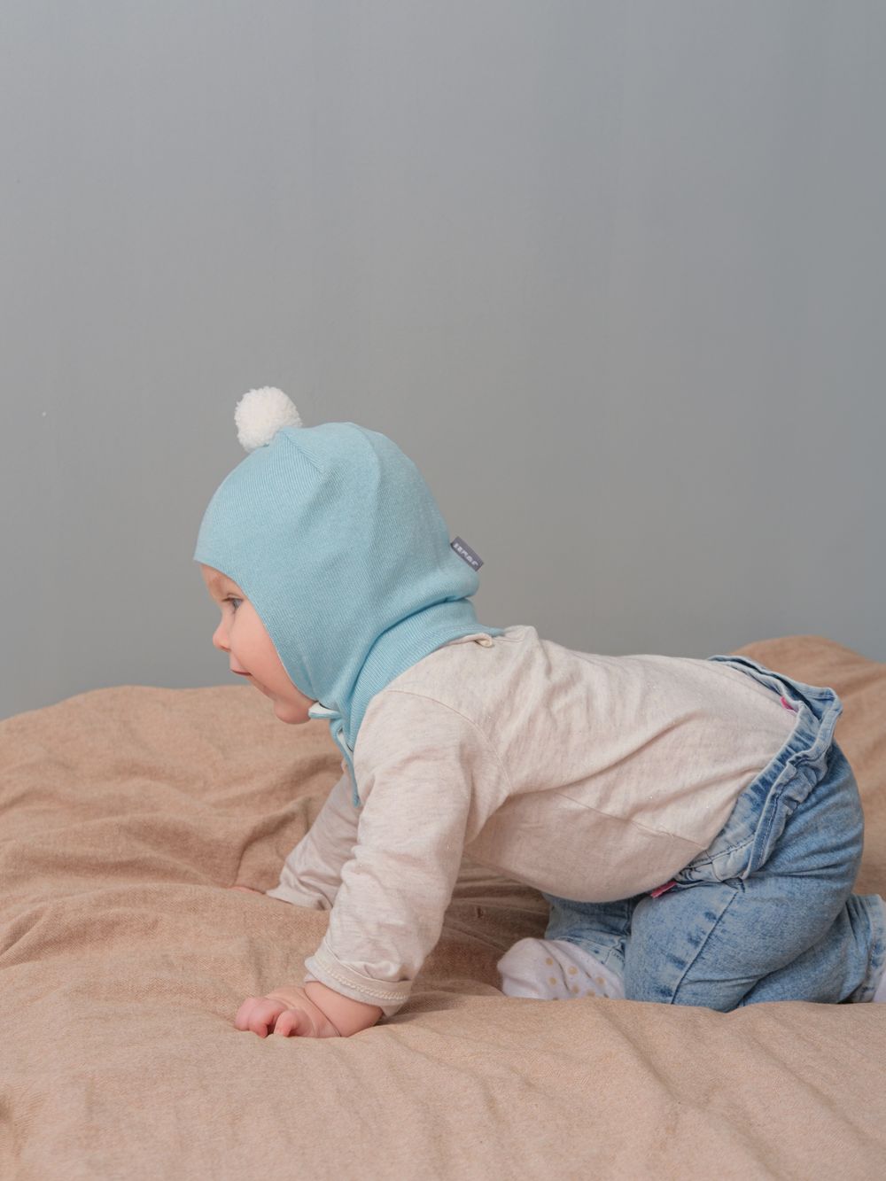 Шлем летний трикотажный (Голубой) БОН-БОН