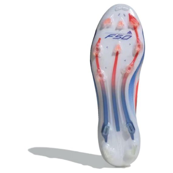 Элитные бутбольные ботинки Adidas F50 Низкие Белые кроссовки красного цвета
