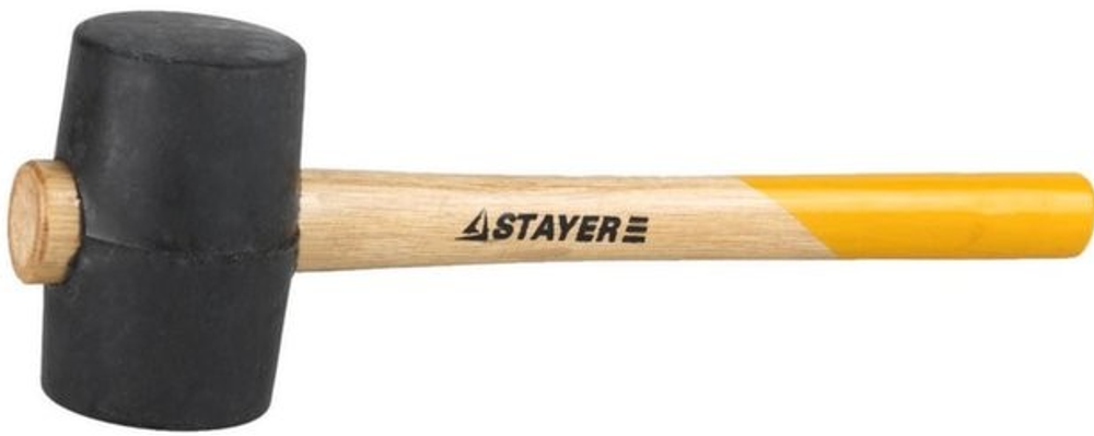 Киянка STAYER "STANDARD" резиновая черная с деревянной ручкой 680г