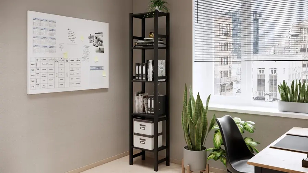 Стеллаж 5 полок - аналог IKEA/IVAR/ИВАР/УДОРА/ ИКЕА,  49x210x30см, черный