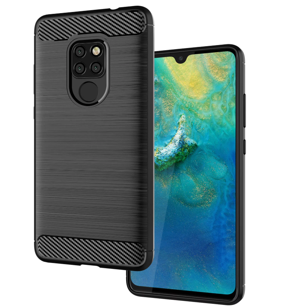 Чехол для Huawei Mate 20 цвет Black (черный), серия Carbon от Caseport