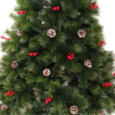 Елка «Венская» 180 см, ПВХ+Леска, ягоды и шишки (736 веток)