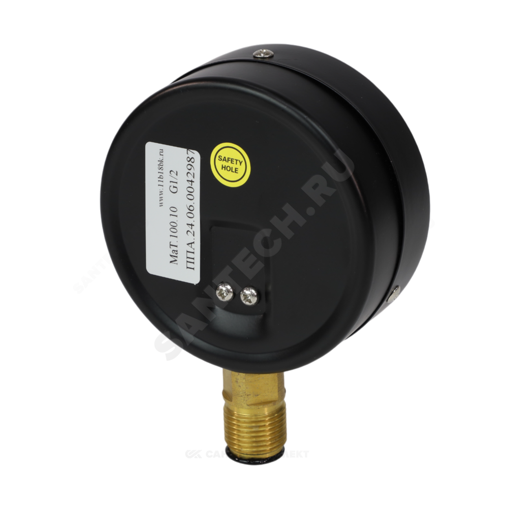 Манометр МаТ-100 радиальный Дк100мм 0-0,6 МПа кл.1,5 G1/2" Пензапромарматура 053103100