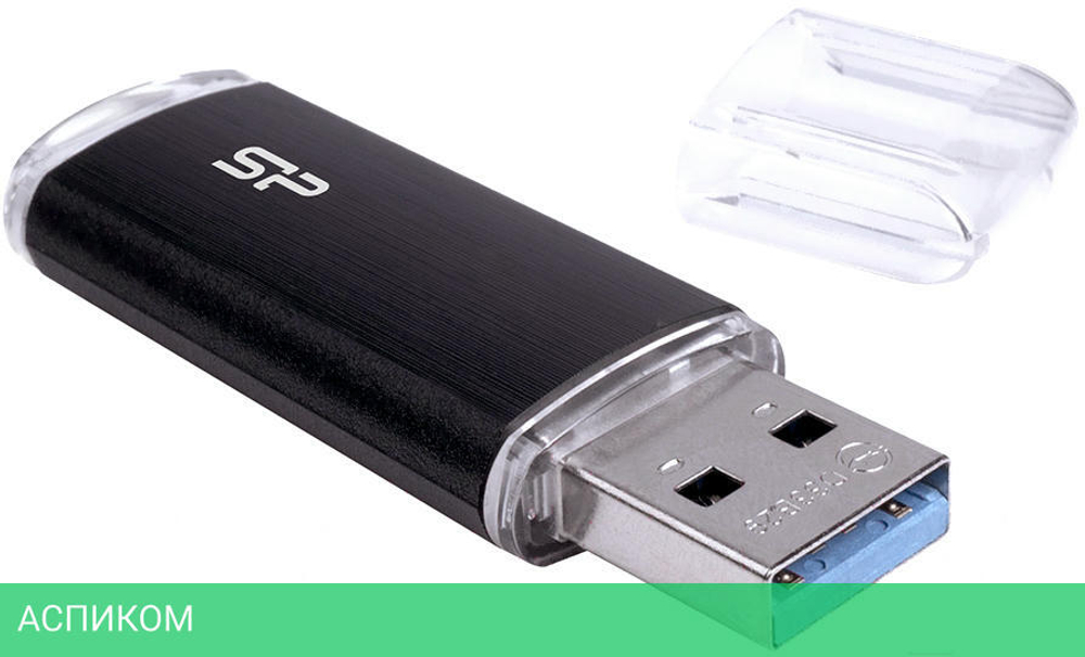 USB Flash-накопитель Silicon-Power Blaze B02 16Gb черный (SP016GBUF3B02V1K)