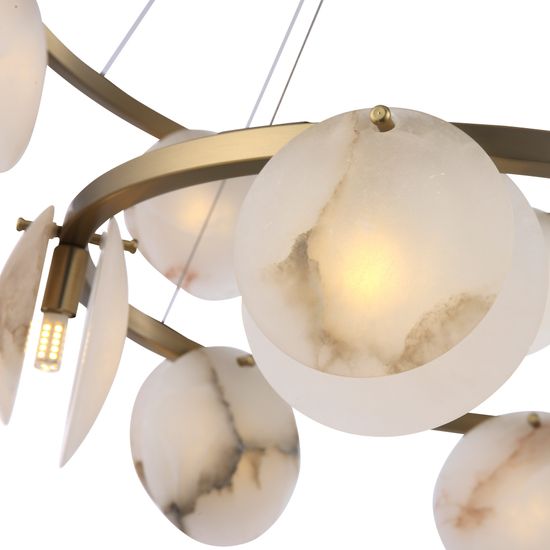 SL1520.303.14 Светильник подвесной ST-Luce Латунь/Алебастр G9 14*5W 4000K CLAM