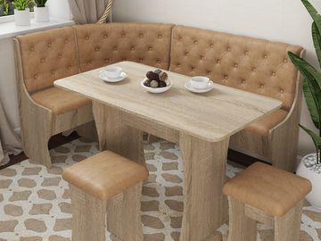 Кухонный уголок bravo "Оливьер" (Дуб сонома/Mango 5 sand (Bt)) -G/Л3