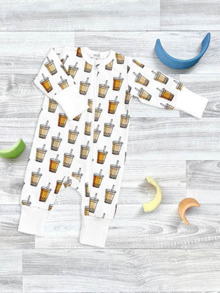 Утеплённый комбинезон с открытой ножкой Mjölk Sleep and Play Стаканчики