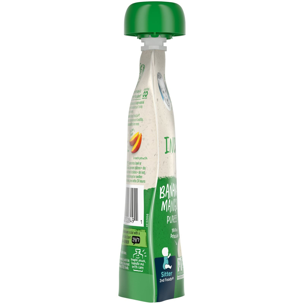 Gerber, Organic for Baby, 2nd Foods, банан, манговое пюре, 90 г (3,17 унции)
