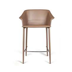 Полубарный стул Gio, серо-коричневая кожа