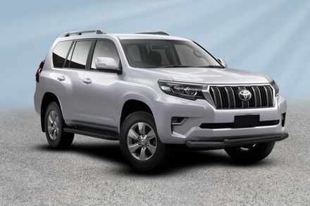 Защита переднего бампера (нержавейка) Toyota Land Cruiser Prado J150 (2017-2020) d76+d57 (черный)