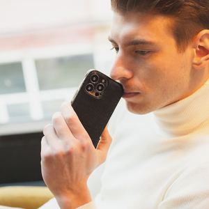 Чехол для iPhone 14 Pro из кожи ящерицы, черного цвета