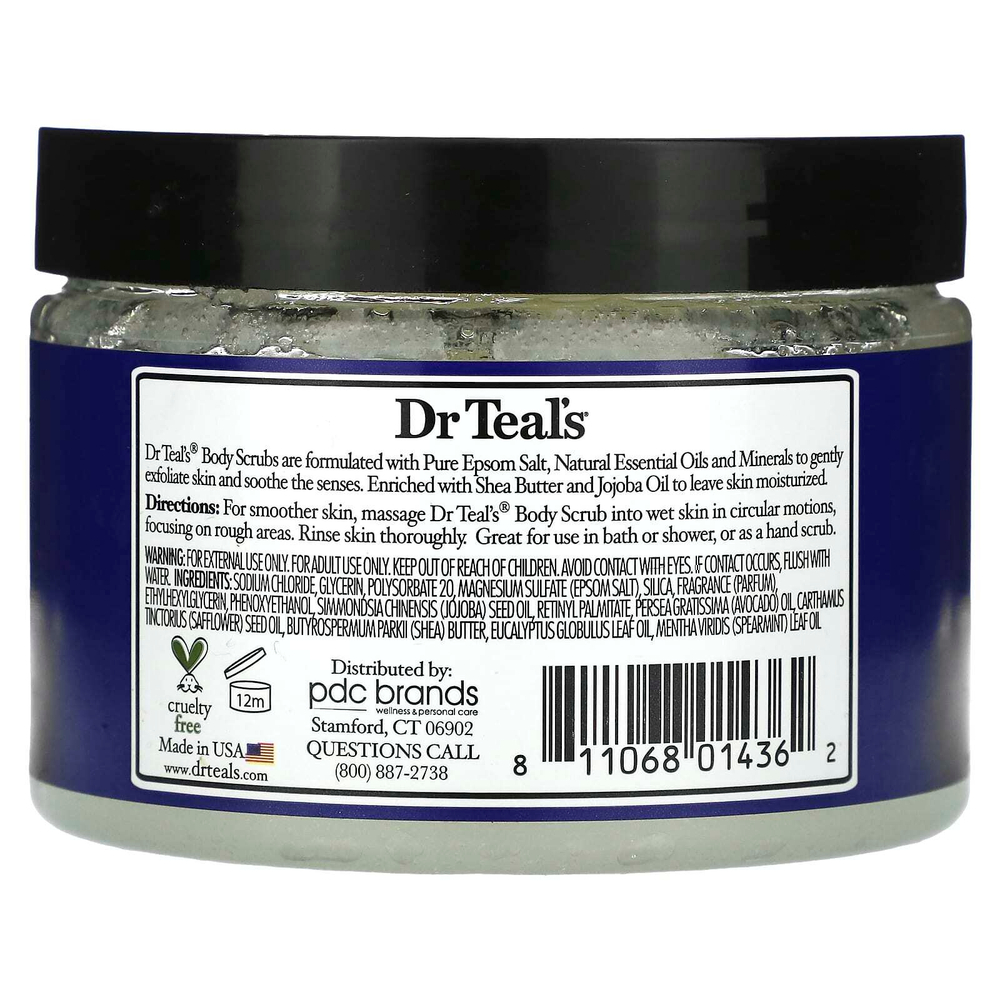Dr. Teal's, скраб для тела с английской солью, эвкалипт и мята, 454 г (16 унций)