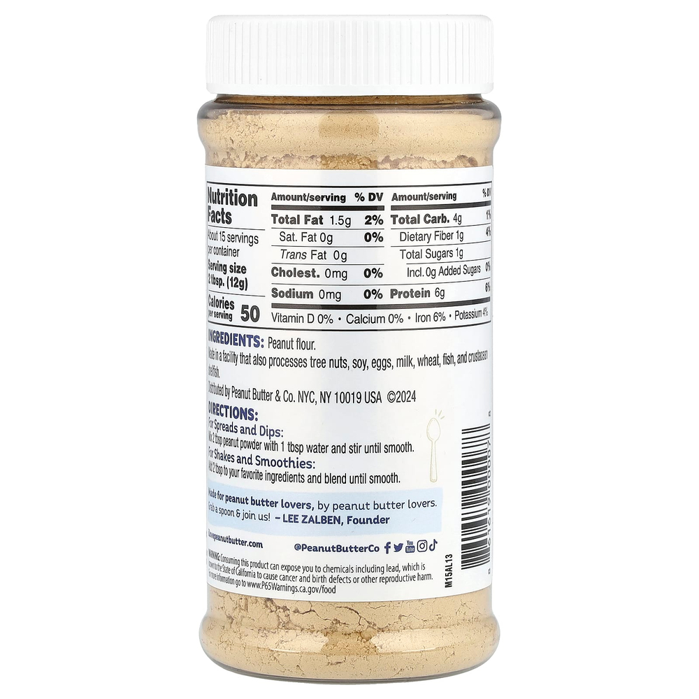 Peanut Butter & Co., Арахисовый порошок, чистый арахис, 184 г (6,5 унции)