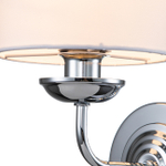 Настенный светильник 1x40Вт E14, металл/ткань, хром