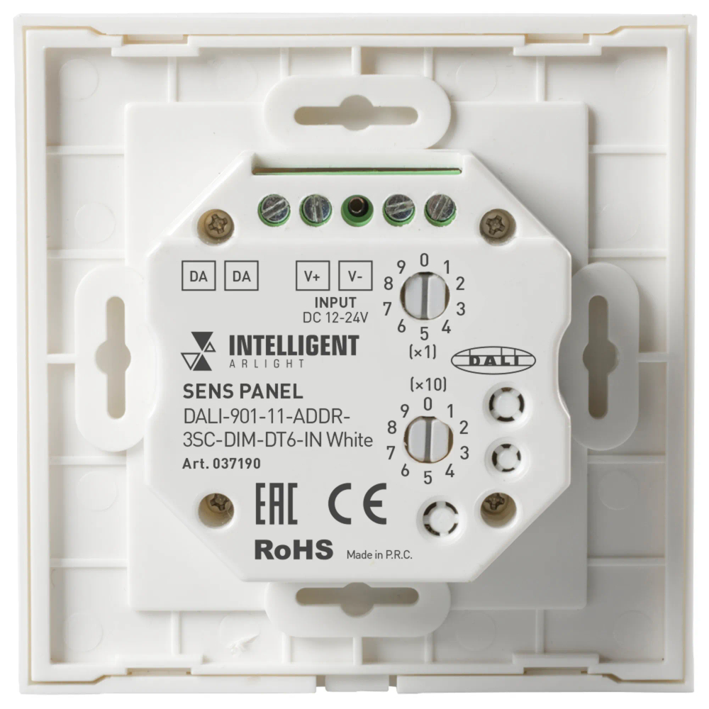 INTELLIGENT ARLIGHT Сенсорная панель DALI-901-11-ADDR-3SC-DIM-DT6-IN White (BUS) (IARL, IP20 Пластик, 3 года) 037190
