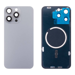 Задняя крышка для Apple iPhone 15 Pro Max в сборе со стеклом камеры Серый - Премиум