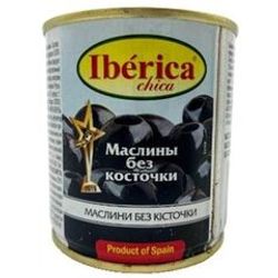 МАСЛИНЫ ИБЕРИКА ЧИКА 200 ГР ЧЕРНЫЕ Б/КОСТОЧКИ Ж/Б