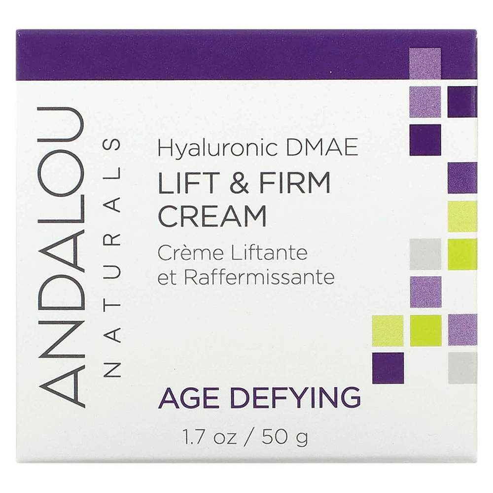 Andalou Naturals, подтягивающий и укрепляющий антивозрастной крем с гиалуроновой кислотой и ДМАЭ, 50 г (1,7 унции)