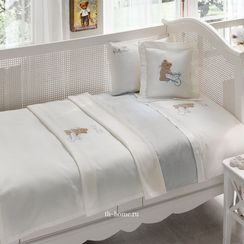 Детское постельное белье POURTOL BEBE голубой сатин делюкс TIVOLYO HOME Турция