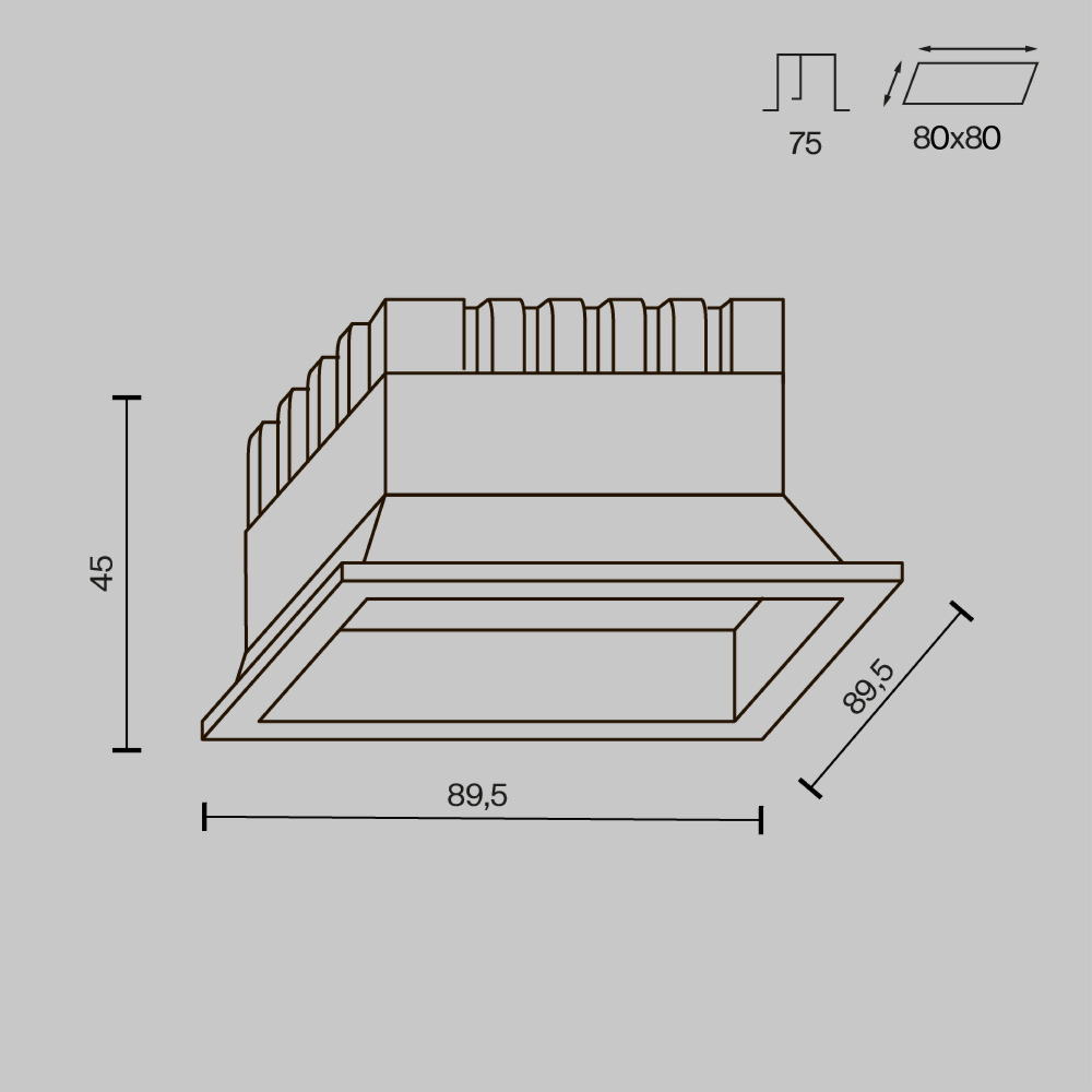 Встраиваемый светодиодный светильник Maytoni Okno DL056-8W3-4-6K-W