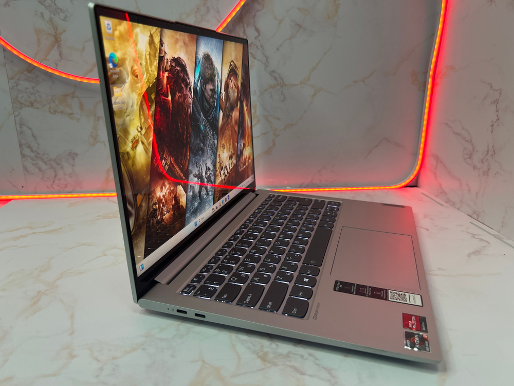 Ноутбук Lenovo Yoga Slim 7 Pro-14ACH5 (82MS0083RU) 14"/AMD Ryzen 9 5900HX/RAM 16 GB/SSD 1024 GB/AMD Radeon Graphics/2880x1800/IPS/Windows 11/Подсветка кл-ры: LED/серебристый