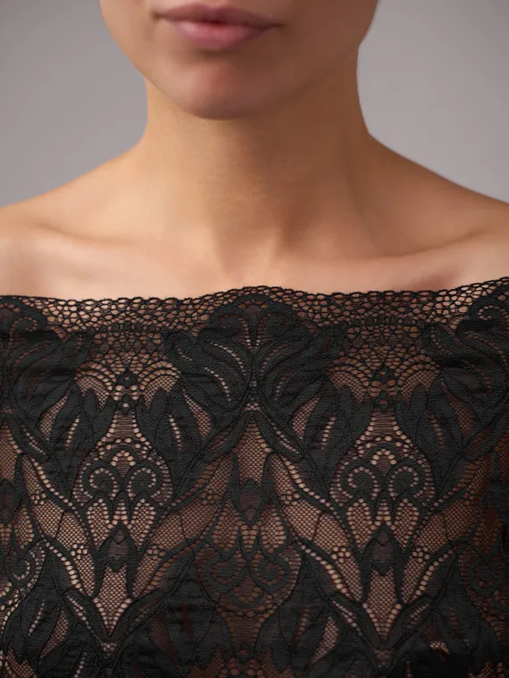 03-294 Кружево эластичное 24 см, черный 170