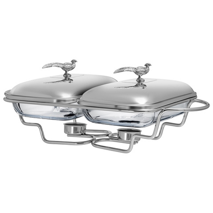 МАРМИТ ДВОЙНОЙ LEFARD СЕРИЯ "ОХОТА" СО СТЕКЛЯННЫМИ ФОРМАМИ ДЛЯ ЗАПЕКАНИЯ, 1,6Л/1,6Л