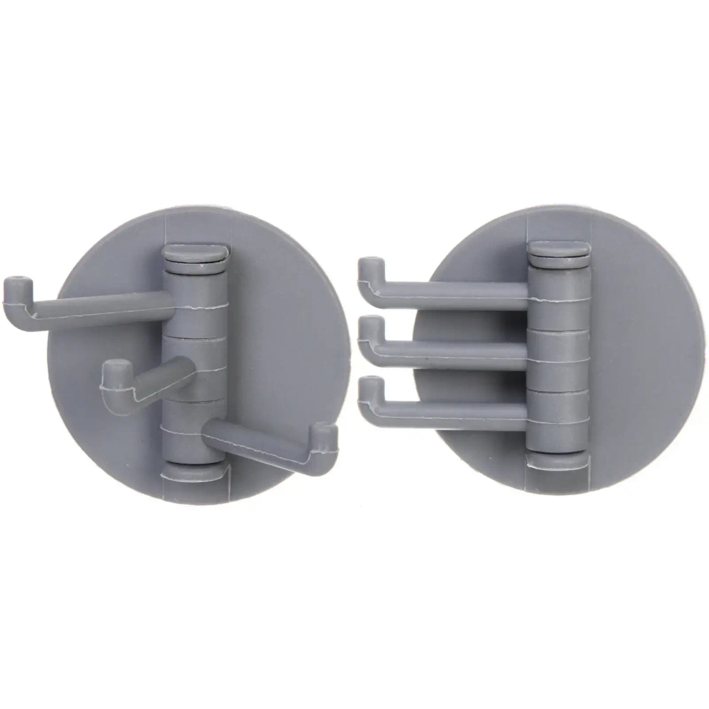 Крючок настенный многофункциональный на липкой основе «ИДЕЯДОМА», цвет серый, нагрузка 1кг/7*6см (пакет с подвесом)