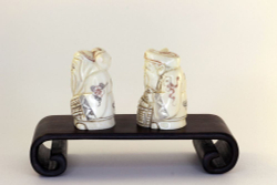 Сет нэцкэ Дзюродзин и Фукурокудзю на подставке