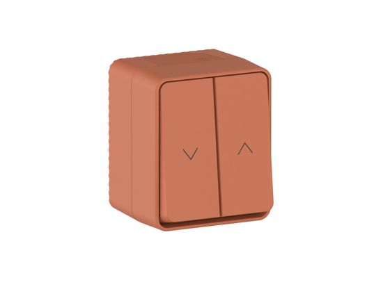 ATLASDESIGN PROFI IP54 О/У 2-клавишный ВЫКЛЮЧАТЕЛЬ ДЛЯ ЖАЛЮЗИ, сх.4, 10А, ТЕРРАКОТОВЫЙ