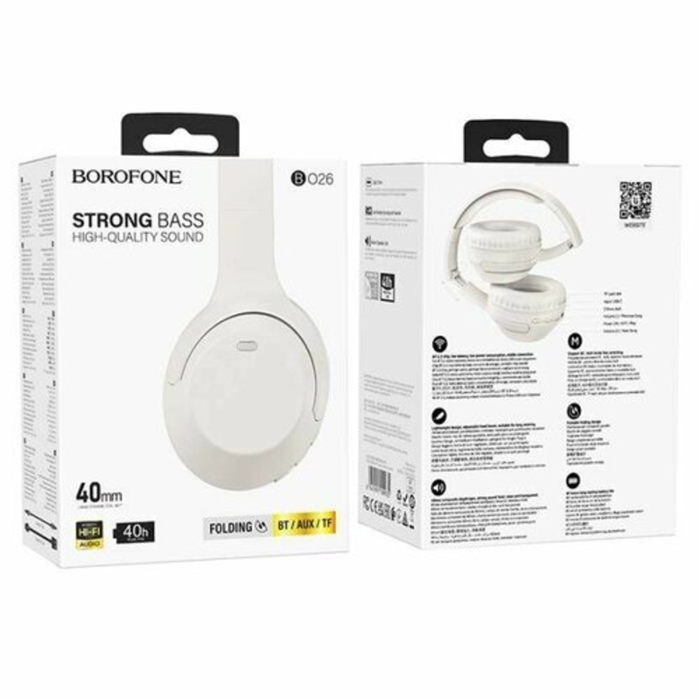 Накладные Bluetooth наушники BO26 Delightful milky white