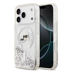 Чехол Lagerfeld для iPhone 17 Pro Max Liquid Glitter NFT Karl & Choup Heads Hard (MagSafe), Transparent (KLHMP17XLGKCSGH)