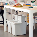 Мусорный ведро IKEA HALLBAR (ХОЛЛБАР), Светло-серый, 22 л