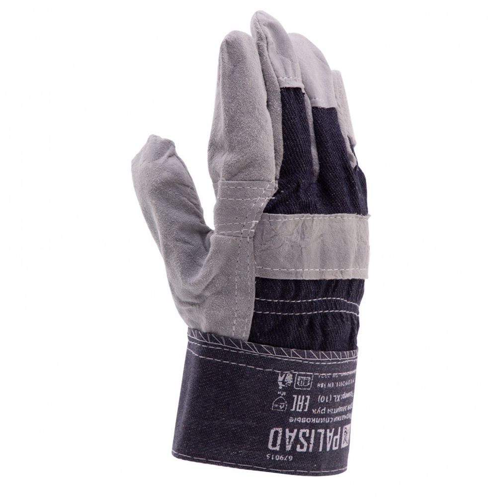 679015 Перчатки спилковые комбинированные, размер XL  Palisad---
