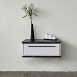 Тумба прикроватная подвесная ROYAL 5200 эко (Мрамор Неро-р.черная)