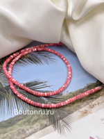 Нить из натурального розового перламутра