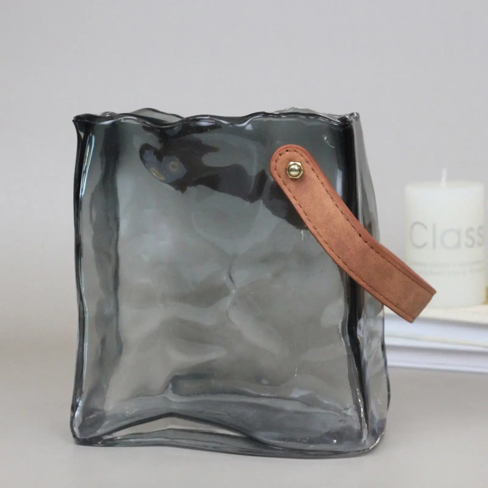 Ваза стеклянная «Молли» 14*17см серая