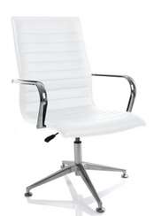 Кресло для посетителей AIM Vi base, п/л обивка, пиастра, AD-10, CI, экокожа, белый AIM LD52DU51PW