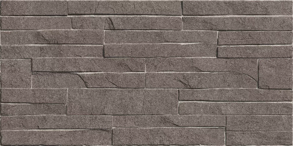 Настенная плитка Alma Ceramica TWU2550DCV24 Discover 24.9x50 коричневая глянцевая / рельефная под камень / под кирпич