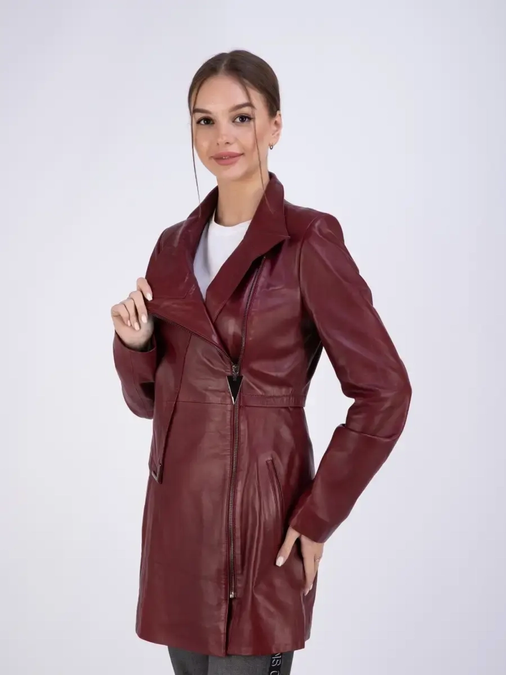 Плащ женский из натуральной кожи Турция