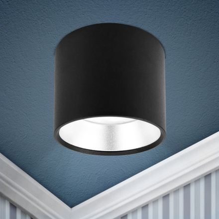 Светильник накладной ЭРА OL8 GX53 BK/SL под лампу GX53 черный/серебро