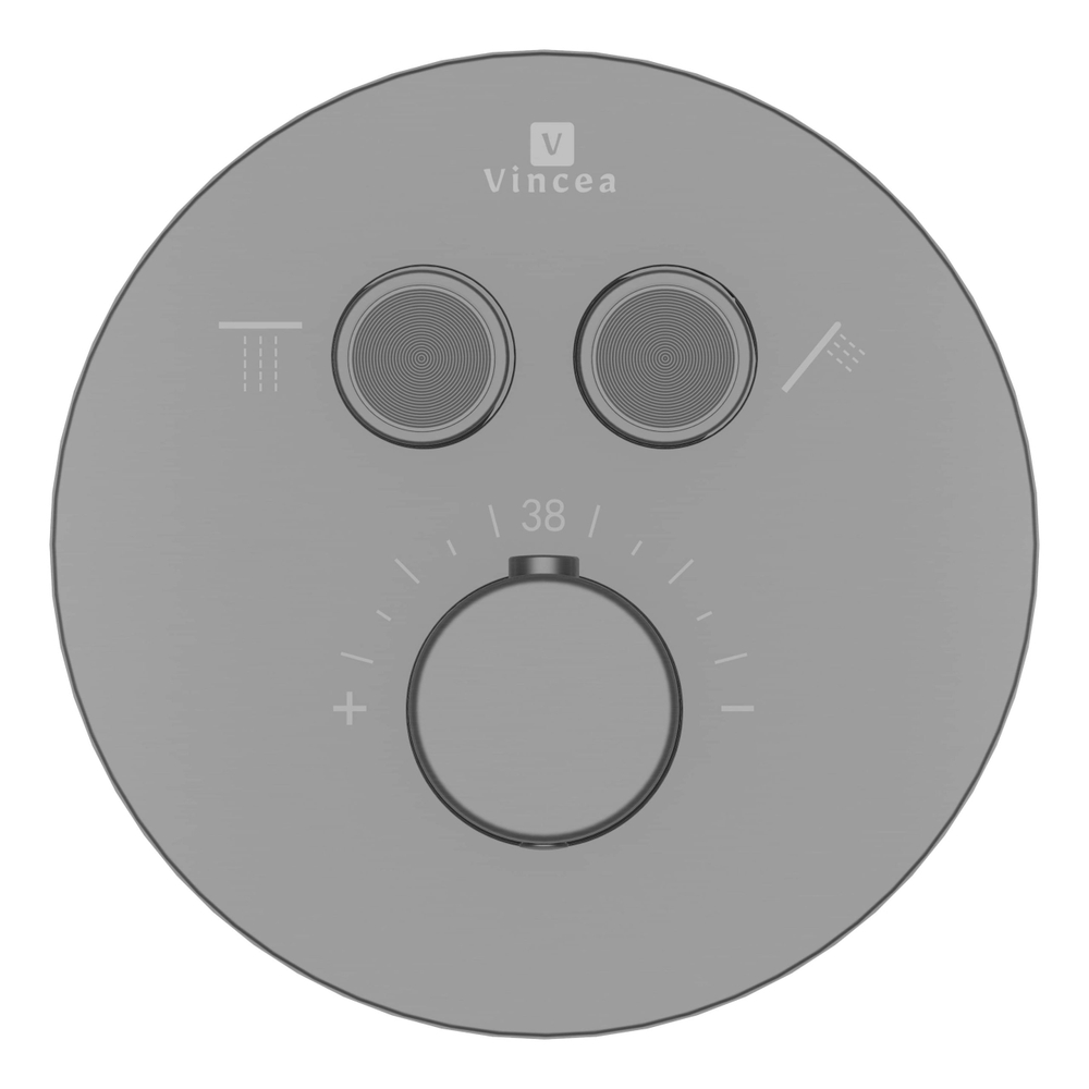 Душевой комплект Vincea Inspire VSFW-3I22MT5GM встраиваемый, термостат, двухрежимный, вороненая сталь
