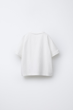 ZARA ФУТБОЛКА С ЛОГОТИПОМ, БЕЛЫЙ