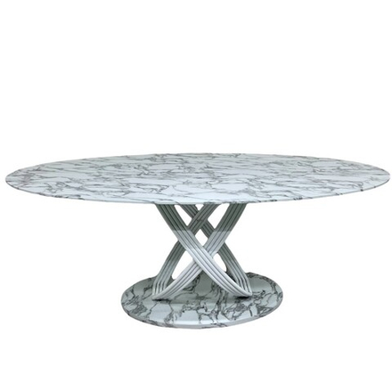 Стол обеденный Ist Casa Сфера Овал, 200х100х76 см, белый мрамор