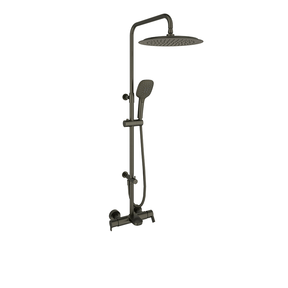 Душевая система с изливом и с регулировкой высоты BLAUTHERM 935613RP300GR графит