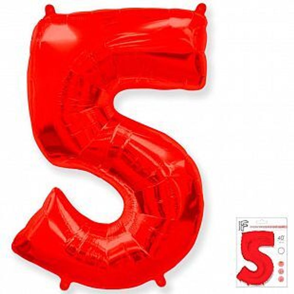Цифра "5" красный