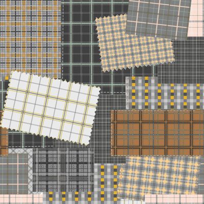 клетчатый печворк серый коричневым